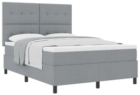 Box Spring Ágy Matraccal Világosszürke 140x200 cm Szövet