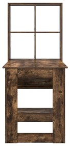 Asztal polcokkal Füstölt tölgy 122 x 67 x 145 cm Faanyag