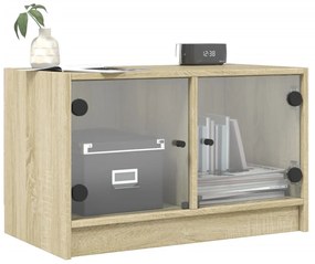 sonoma tölgy színű TV-szekrény üvegajtókkal 68x37x42 cm
