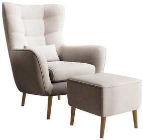 Fotel lábtartóval Veneza VZ1  (krém + bükk). 1098942