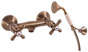 RAV Slezák MK180.5/2SM - MORAVA RETRO zuhanyszett csapteleppel, antik sárgaréz