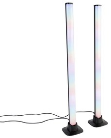 Asztali lámpa fekete, LED-del, távirányítóval és RGB-vel - Arnold