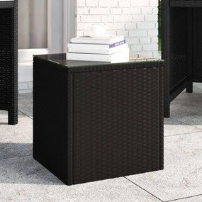 Fekete polyrattan kisasztal 40 x 37 x 40,5 cm