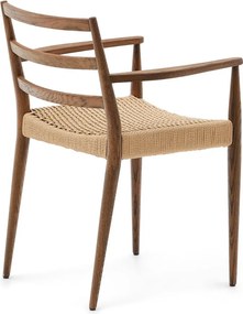 Barna-natúr színű tölgyfa étkezőszék szett 2 db-os Analy – Kave Home