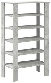 betonszürke szerelt fa cipőtartó 61x32x105 cm