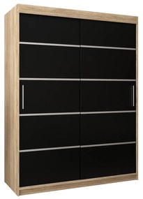 Ruhásszekrény 180 cm Verika 1 180 (szonoma tölgy + fekete). 1063724