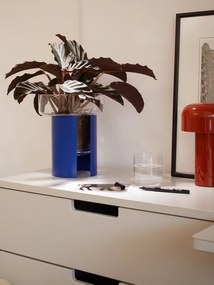 LSA International Terrazza virágcserép, h 22 cm, Ø19 cm, átlátszó/kobaltkék - LSA nemzetközi