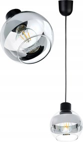 Függő mennyezeti lámpa Túlnyúlás pvc Csillár E27 Gömb üveg króm clear