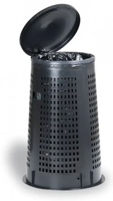 Kültéri hulladékgyűjtő - műanyag, 120 l, fekete