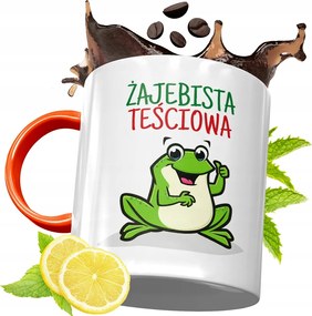 Narancssárga Bögre Anyósnak Ajándékba, fényképes nyomattal