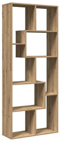 kézműves tölgy szerelt fa elválasztó könyvespolc 67x25x161,5 cm