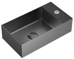 Wallhung washbasin SAT Aurum 40x22 cm gun metal SATAUR4022BGM