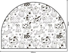 PIPPER. Védő textil falmatrica – Ív – Vidám kutyák Méret: 83x60cm, Indíték: név nélkül