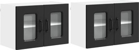 vidaXL Konyhaszekrény Kalmar 2 pcs Fekete 60 x 31 x 40 cm Faanyag
