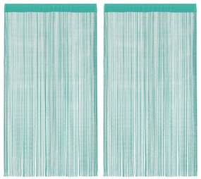 2 db türkiz zsinórfüggöny 140 x 250 cm