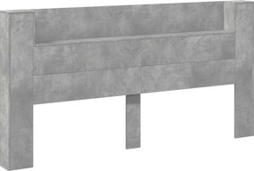 vidaXL Fejtámla polcokkal Beton Szürke 200 x 16,5 x 103,5 cm Faanyag