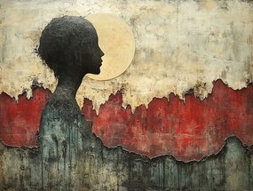 Vászonkép Canvas Absztrakt Grafika Figura Profil Hold 80x60