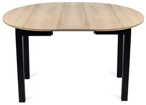 Kerek összecsukható asztal Harry 102-142 cm tölgyfa riviera fekete