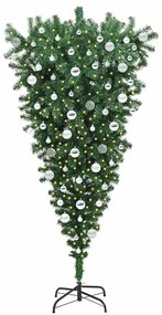 Felfordított Műfenyő Előtelepített Karácsonyi Fa Labdával Szett