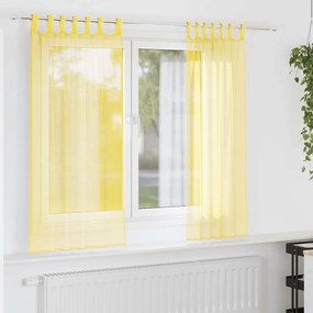 vidaXL 2 db sárga voile függönyök rúd zsebekkel