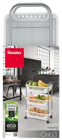 Oslo gurulós kocsi 3 kosárral, magasság 63 cm - Metaltex