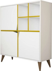 Pulse konyhaszekrény, fehér-sárga, 100 cm