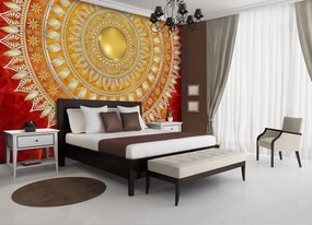 Fotótapéta - Mandala piros színben (152,5x104 cm)