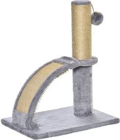 PawHut Kicsi Macska Tépőoszlop Macskák Számára 4,5 kg-ig, Macska Tépőlemez, Tépőoszlop, Macska Kézilabda 34 x 24 x 43 cm Szürke | Aosom