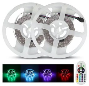 LED RGB Dimmelhető fényszalag 2x5m LED/4,8W/230V + távirányító