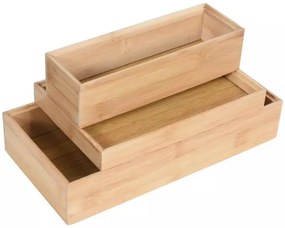 BISK Erga Laos, bambusz fürdőszobai konténer 23x15x4cm, natúr barna, ERG-08109