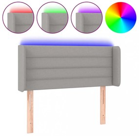 világosszürke szövet LED-es fejtámla 103 x 16 x 78/88 cm