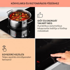 Klarstein Virtuosa EcoAdapt, indukciós főzőlap, 7200 W, 4 zóna, üveg, fekete