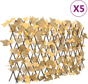 vidaXL 5 db narancssárga bővíthető műjuharlevélrács 180 x 60 cm