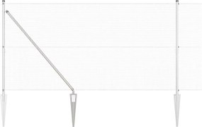 vidaXL Kerítésoszlop Ezüst 25 x 1,4 m (16 x 16 mm háló) Acél