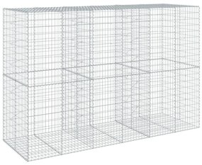 horganyzott vas gabion kosár fedéllel 300 x 100 x 200 cm