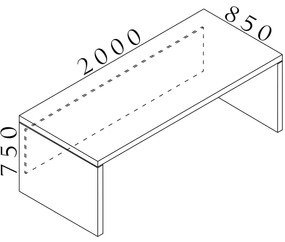 Lineart asztal 200 x 85 cm, világos szilfa