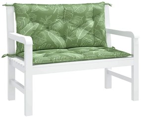 2 db levélmintás szövet kerti padpárna 100 x 50 x 7 cm