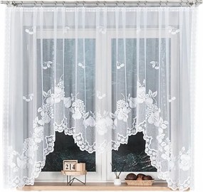 Kész függöny konyhába nappaliba klasszikus fehér függöny 300x160cm Penelope