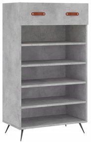 betonszürke szerelt fa cipőszekrény 60x35x105 cm