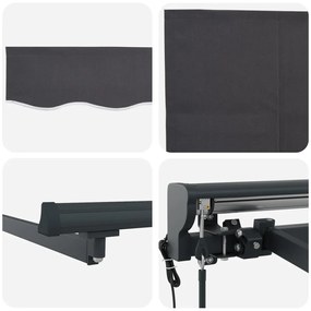 Automatikus Kihúzható Napernyő - Antracit 300x250 cm