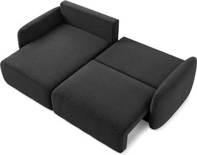 Fekete kinyitható-tárolóhelyes sarokkanapé (bal oldali) Kalena – Makamii