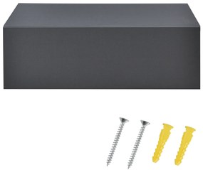 Falra szerelhető éjjeliszekrény szett 4 db, fiókos fa/beton/szürke/fekete [en.casa]