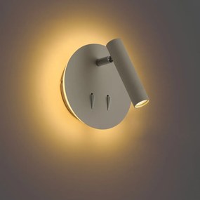 Modern fali lámpa bézs LED-del és USB-C-vel - Croft