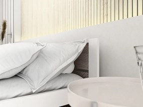 IKAROS DOUBLE ágy 120 x 200 cm, fehér/trüffel tölgy Ágyrács: Ágyrács nélkül, Matrac: Matrac nélkül