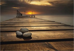 Divatos Flizelin Tapéta Ragasztóval Fali 3D Naplemente 152x104 Ragasztó