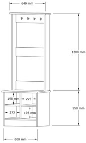 Előszoba bútor Kotati (zafír tölgy + fehér) . 1093874