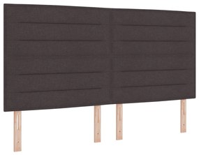 Rugós ágy matraccal és LED világítással, sötétbarna, 180 x 200 cm szövet