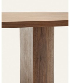 Kerek étkezőasztal diófa dekoros asztallappal 100x200 cm Nealy – Kave Home