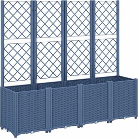 vidaXL kékszürke polipropilén rácsos kerti ültetőláda 160 x 40 x 140 cm