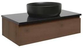 Fürdőszoba szekrény kővel SAT B-Way 80x30x45 cm matt dió BWAY80NUTTK